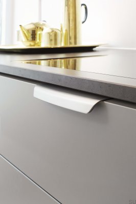 Uchwyt meblowy krawędziowy Wow 160 Metalowy Srebrny Szczotkowany