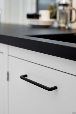 Uchwyt meblowy podłużny Compact 160 Metalowy Czarny Matowy