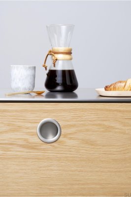 Uchwyt meblowy wpuszczany Tub Round 52,5 Metalowy Srebrny