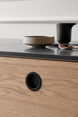 Uchwyt meblowy wpuszczany Tub Round 52,5 Metalowy Czarny Mat