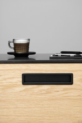 Uchwyt meblowy wpuszczany Tub Straight 190,3 Metalowy Czarny Mat