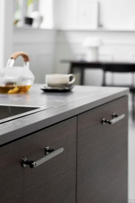 Uchwyt meblowy podłużny Villa 128 Czarny Niklowany