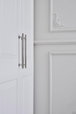 Uchwyt meblowy podłużny Villa 192 Metalowy Srebrny Niklowany