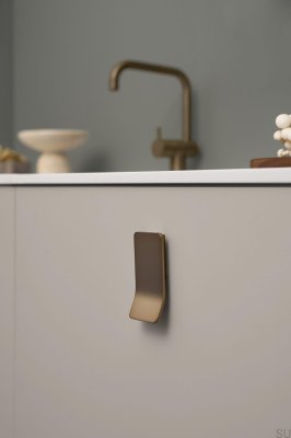 Uchwyt meblowy podłużny Leaf 32 Metalowy Złoty Szczotkowany