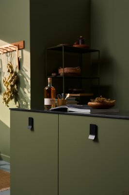 Uchwyt meblowy podłużny Leaf 32 Metalowy Czarny Mat