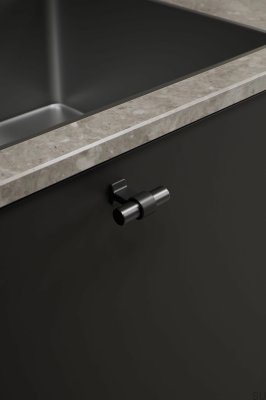 Gałka meblowa T-Bar Bond 50 Metalowa Czarna Matowa/Gun-Metal