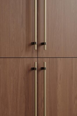 Uchwyt meblowy podłużny Bond 320 Aluminiowy Złoty Szczotkowany z Antycznym Brązem