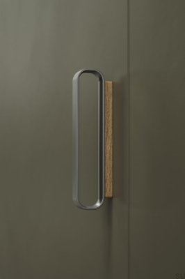 Uchwyt meblowy podłużny Race 96 Drewniany Dębowy ze Srebrnym