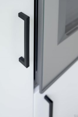 Uchwyt meblowy podłużny Square 10 W/Texture OceanIX 128 Plastikowy Czarny