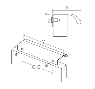 Uchwyt meblowy krawędziowy Edge Straight 200 Aluminiowy Antyczny Brąz