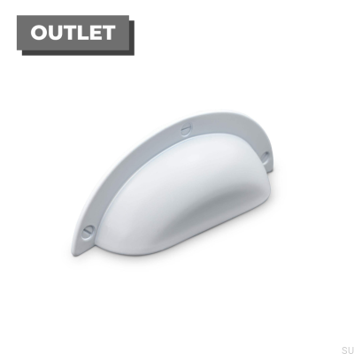 Uchwyt meblowy muszlowy Conti 64 Metalowy Biały Mat