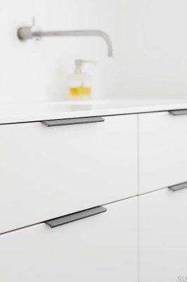 Uchwyt meblowy krawędziowy Edge Straight 100 Aluminiowy Antracyt Szczotkowany