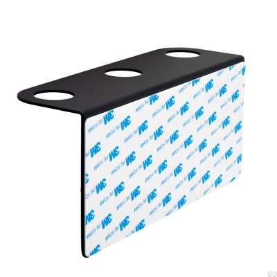 Uchwyt na dozownik do mydła potrójny Czarny Mat