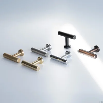 Gałka meblowa T-Bar Viva Mosiężna Chrom Polerowany