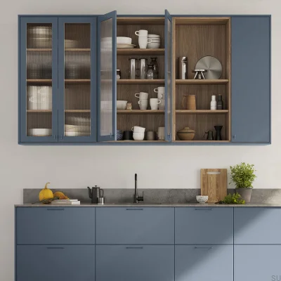 Uchwyt meblowy podłużny Viva 128 Stalowy Storm Blue