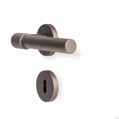 Klamka do drzwi Helix Plain 200 Metalowa Ciemny Brąz Standard Skandynawski