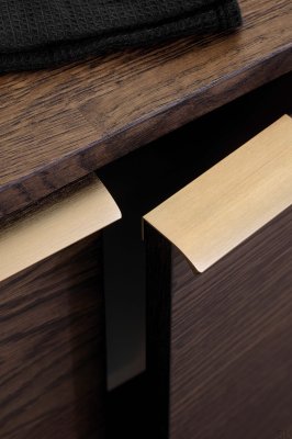 Uchwyt meblowy krawędziowy Edge Straight 100 Aluminiowy Ciemny Złoty Szczotkowany