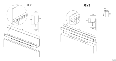 Uchwyt meblowy krawędziowy Jey2 797 Aluminiowy czarny