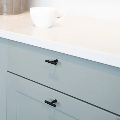 Gałka meblowa T-Bar Spira Stalowa Czarna Matowa