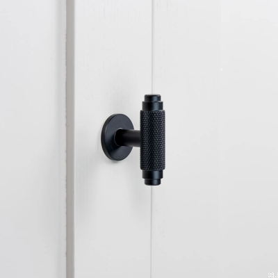 Gałka meblowa T-Bar Riff Czarna Matowa