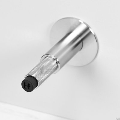 Stoper drzwiowy naścienny Cross Stalowy Srebrny