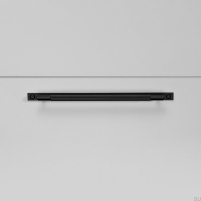 Uchwyt meblowy podłużny z podkładką Linear Plate 225 Stalowy Czarny