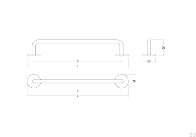 Uchwyt meblowy podłużny Milano 160 Metalowy Biały Mat