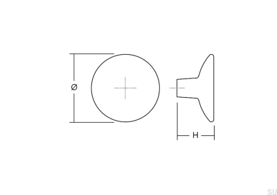 Gałka meblowa Disc 38 Drewniana Dębowa Nielakierowana