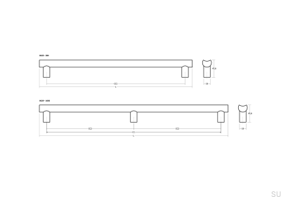 Uchwyt meblowy podłużny Moon Big 384 Aluminiowy Brąz Szczotkowany
