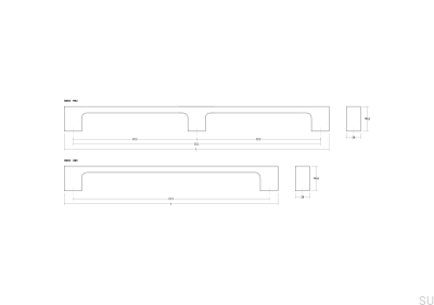 Uchwyt meblowy podłużny Luv Wood Big 992 Drewniany Dębowy Nielakierowany