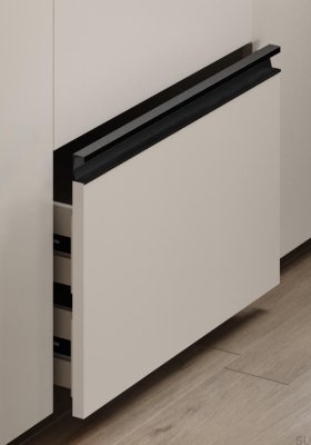 Uchwyt meblowy wpuszczany Six 297 Aluminiowy Czarny