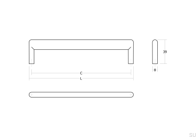 Uchwyt meblowy podłużny Beam 96 Metalowy Złoty Polerowany