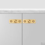 Zdjecie galki Linear plate mosieznej zlotej frontalnie