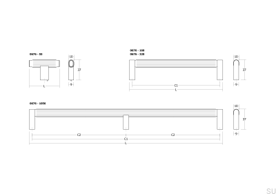 Gałka meblowa T-Bar Brooklyn 55 Aluminiowa Niklowana Polerowana
