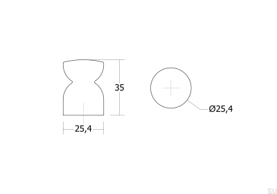 Gałka meblowa Piece 25 Drewniana Orzech Włoski
