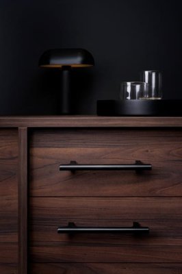 Uchwyt meblowy podłużny Hinoki 160 Aluminiowy Czarny Szczotkowany