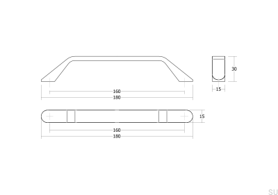 Uchwyt meblowy podłużny Dropp 64 Aluminiowy Niklowany Szczotkowany