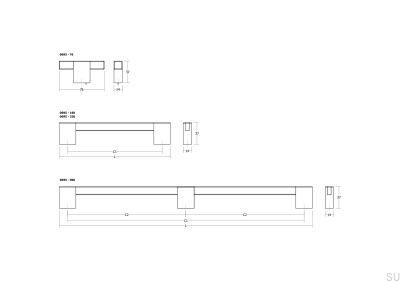 Uchwyt meblowy podłużny Hako 160 Drewniany Orzech Włoski