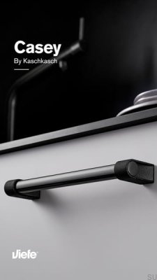 Uchwyt meblowy podłużny Casey 320 Aluminiowy Czarny Tytanowy Polerowany