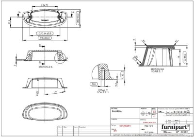 Uchwyt meblowy podłużny Pharma 64 Metalowy Szary