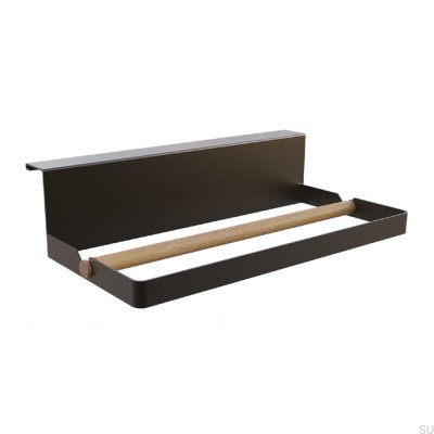 Uchwyt na ręcznik papierowy Systema 300 Aluminiowy z Drewnem Czarny Mat