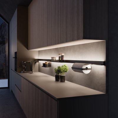 Wieszak na kieliszki do wina Systema 396 Aluminiowy Czarny Mat