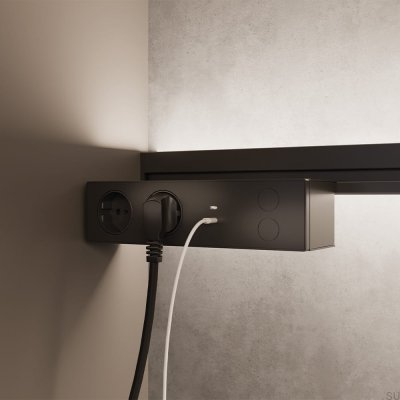 Gniazdo zasilania Nety D-M 75W max 230/24V DC Aluminiowe Matowe Czarne