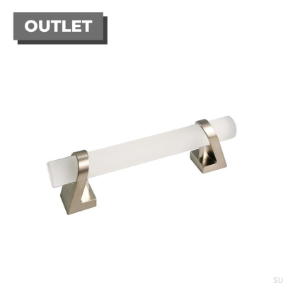 Uchwyt meblowy podłużny Kristall 96 Matowy kryształ Nikiel szczotkowany