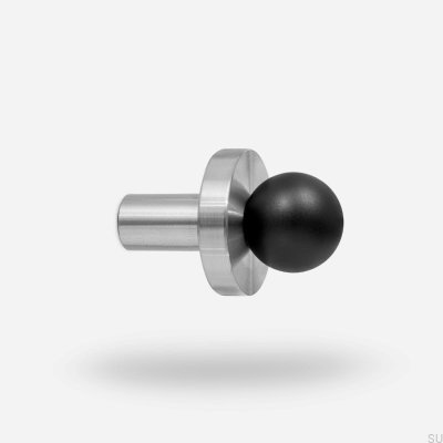 Wieszak Pola W Mosiężny Czarny ze Stalową Szczotkowaną Podkładką