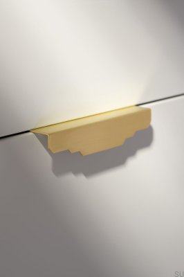 Uchwyt meblowy krawędziowy Karla Matt 140 Mosiężny Szczotkowany Matowy 