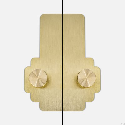 Gałka meblowa z podkładką Nena Morocco X2 Mosiężna Szczotkowana Nielakierowana (2 sztuki)