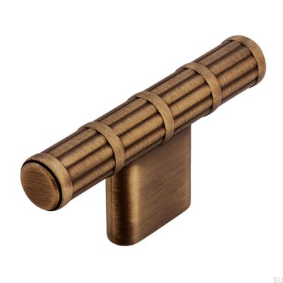 Gałka meblowa T-Bar 2607 69 Metalowa Antyczna Złota