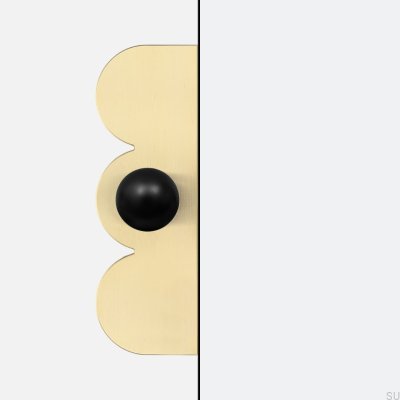 Gałka meblowa z podkładką Odete M Pillow Countess Mosiężna Czarna ze Złotym Nielakierowanym Szczotkowanym