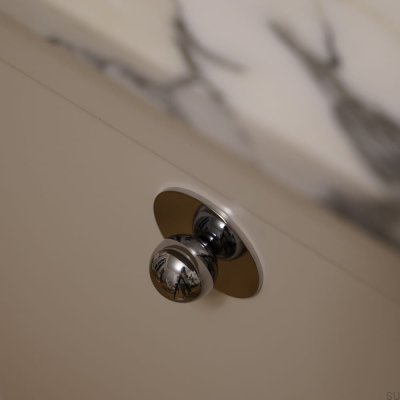 Gałka meblowa Marbelo 30 Mosiężna z Podkładką Srebrne Chromowane Polerowane